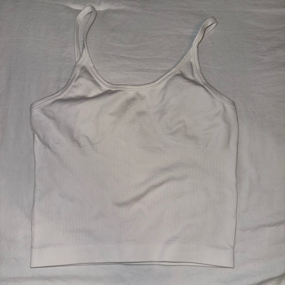 Women’s White Ribbed Tank Top - Classic Cami
